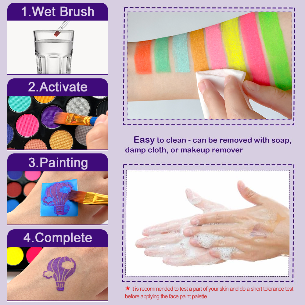 22 Color Face Body Painting Ki - Cosplay Prop Paint のレビューと価格