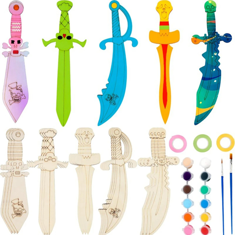 Wooden DIY Drawing Pirate Wood - Cosplay Prop Paint のレビューと価格