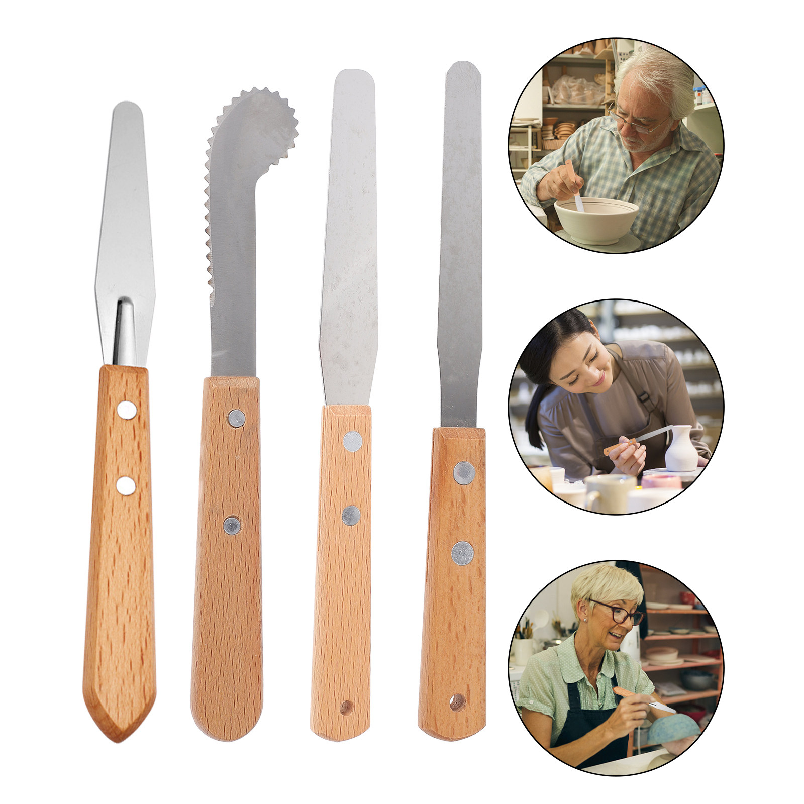 4Pcs Stainless Steel Palette K - Craft Knife Set のレビューと価格