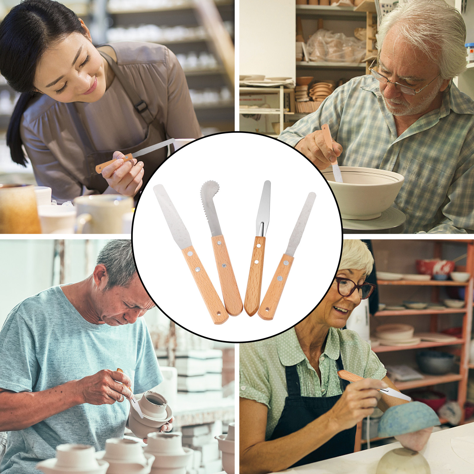 4Pcs Stainless Steel Palette K - Craft Knife Set のレビューと価格
