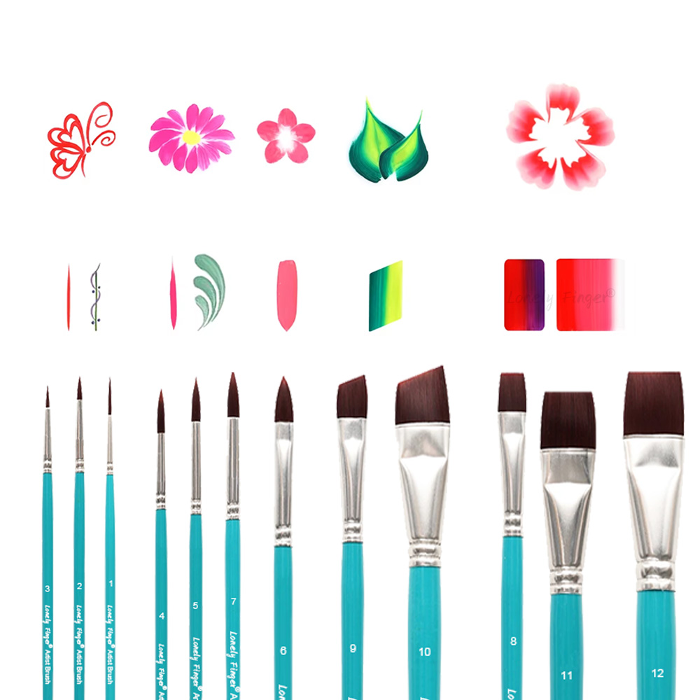 Face Paint Brushes, 12/24PCS A - Cosplay Prop Paint のレビューと価格