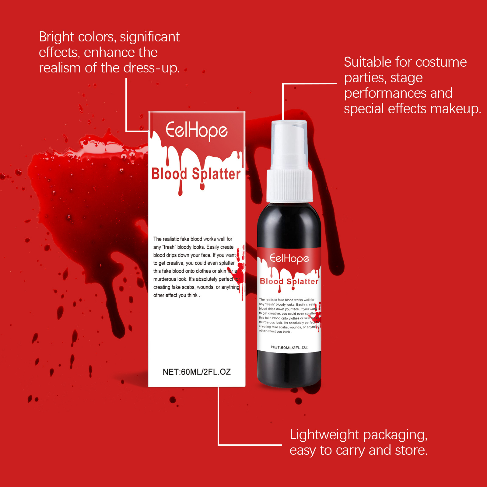 Halloween Emulation Fake Blood - Cosplay Prop Paint のレビューと価格