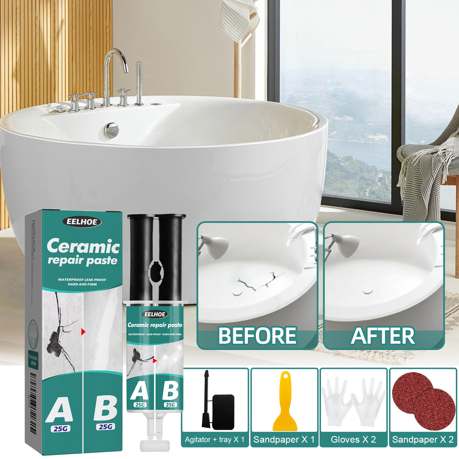 Tile Repair Paste Repair AB Gl - Contact Cement Glue のレビューと価格