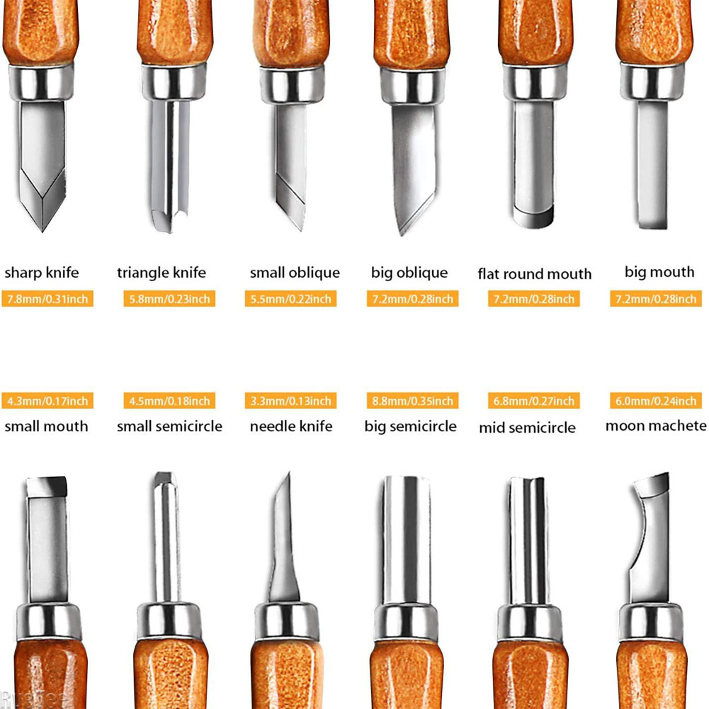 12Pcs SK2 Woodworking Carving  - Craft Knife Set のレビューと価格